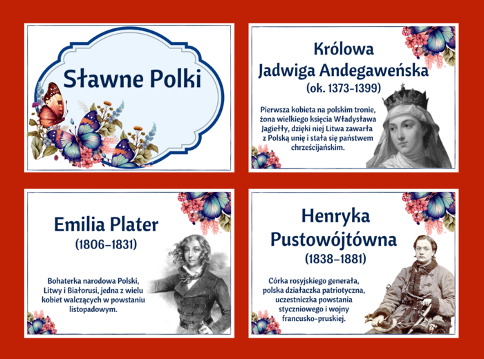 DZIEŃ KOBIET – – gazetka – SŁAWNE POLKI – biblioteka – świetlica – 24 strony – wersja 1