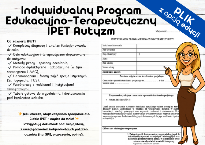 Indywidualny Program Edukacyjno-Terapeutyczny IPET Autyzm