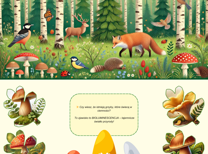 Plansze edukacyjne o grzybach i roślinach