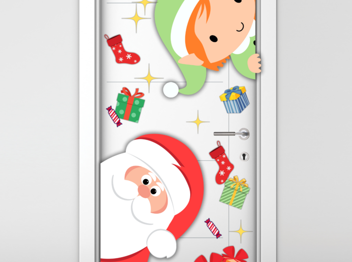 MIKOŁAJKOWA DEKORACJA NA DRZWI