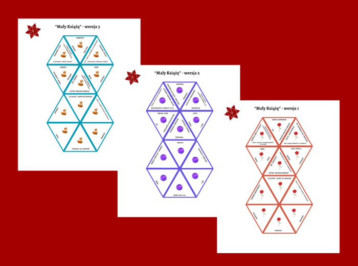 " MAŁY KSIĄŻĘ" – kl. 4-8 – trimino 12 elementów