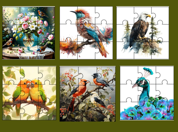 DZIEŃ PTAKÓW – PUZZLE – 18 obrazków - wiosna