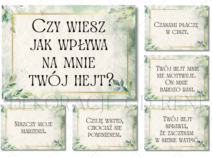 Czy wiesz jak wpływa na mnie twój hejt?