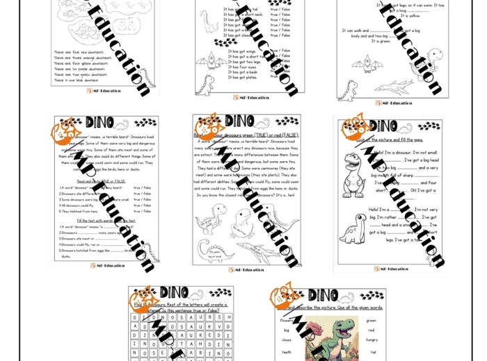 Dzień dinozaura - czytanie, pisanie, mówienie