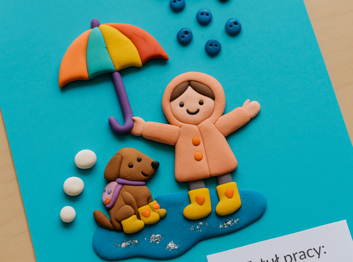 Deszczowy świat w plastelinie