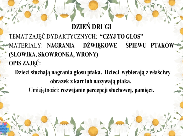 DZIEŃ PTAKÓW - EDUKACYJNA PRZYGODA DLA DZIECI