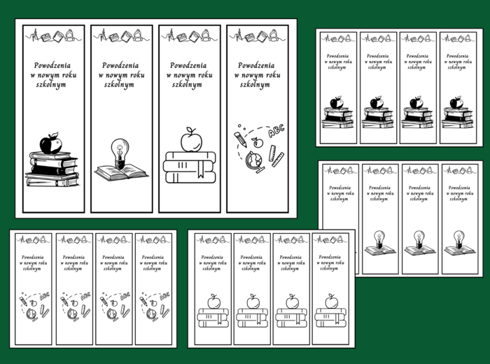 POWRÓT DO SZKOŁY – szkoła – zakładki do książek – zakładka – wersja 1