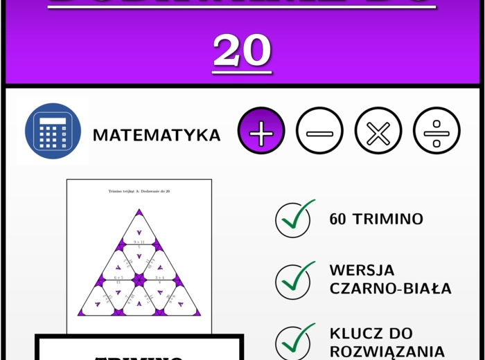 Trimino - Dodawanie do 20 | matematyka | za darmo