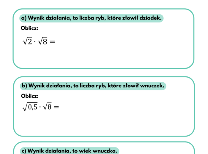 Mnożenie pierwiastków - wersja na Dzień Dziadka