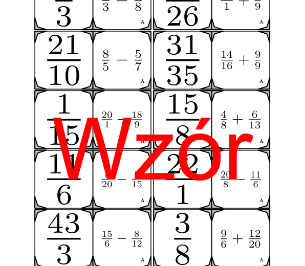 Domino - Dodawanie i odejmowanie ułamków | matematyka