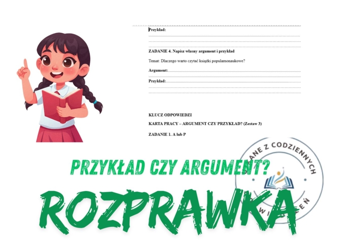 KARTA PRACY – ARGUMENT CZY PRZYKŁAD? Zestaw 3