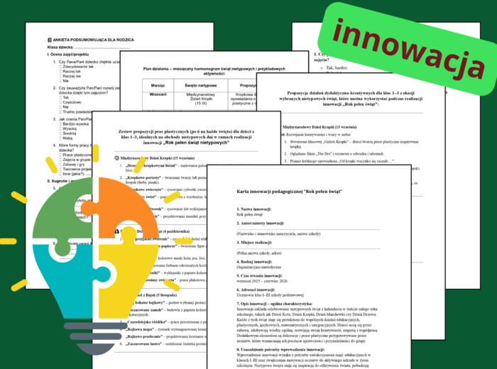 "Rok pełen świąt nietypowych" – INNOWACJA pedagogiczna dla klas 1–3