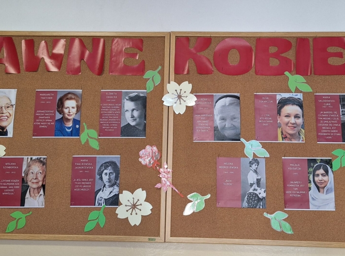 Sławne kobiety - girlanda, napis, Dzień Kobiet