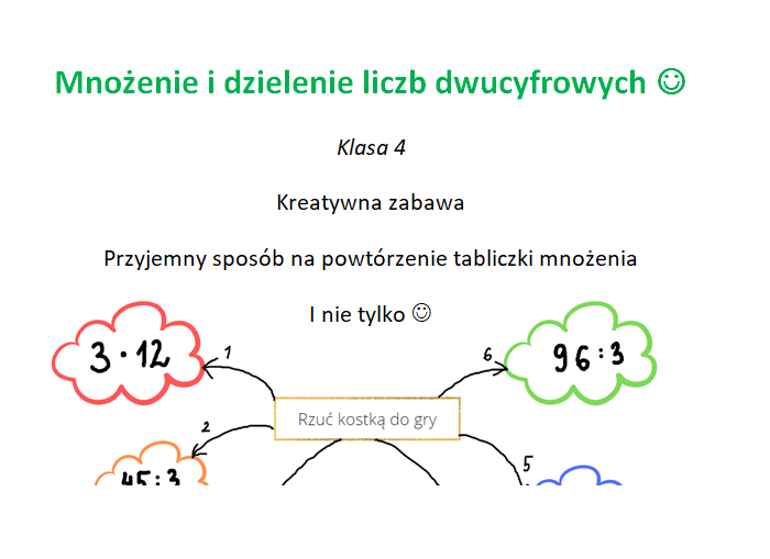 Kreatywna zabawa mnożenie i dzielenie liczb dwucyfrowych klasa 4