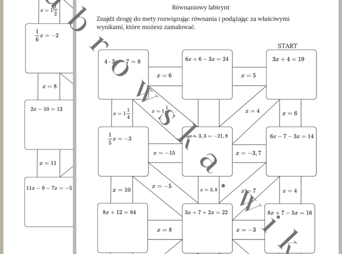 Równaniowy labirynt