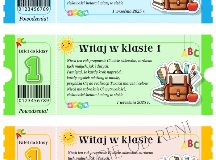Powitalny Bilet do Klasy 1