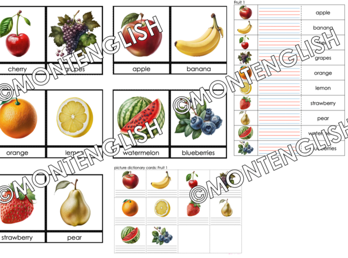 Zestaw kart obrazkowych: FRUIT SET 1