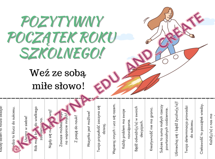 Nowy rok szkolny – karteczki z miłymi słowami