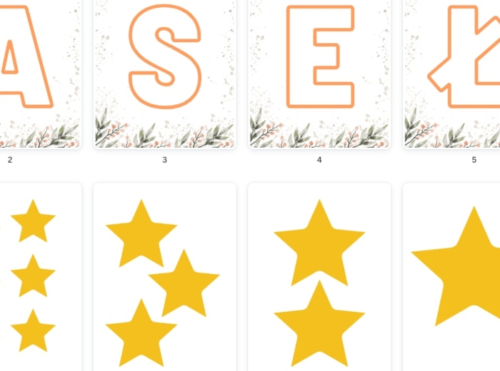 Jasełka - napis + gwiazdki do wycięcia