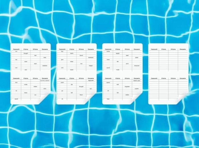 Steps Plus 6 - Czasowniki nieregularne - Tabele do uzupełnienia - Kartkówki