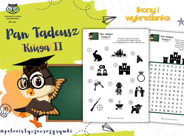 Pan Tadeusz. Księga II. Ikony. Wykreślanka. Lektura obowiązkowa
