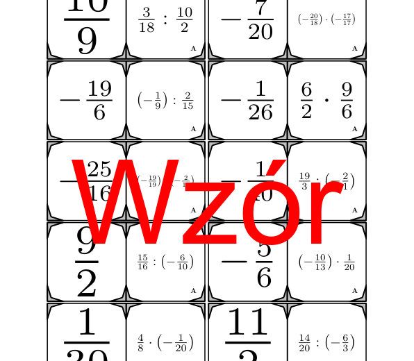 Domino - Mnożenie i dzielenie dodatnich i ujemnych ułamków | matematyka