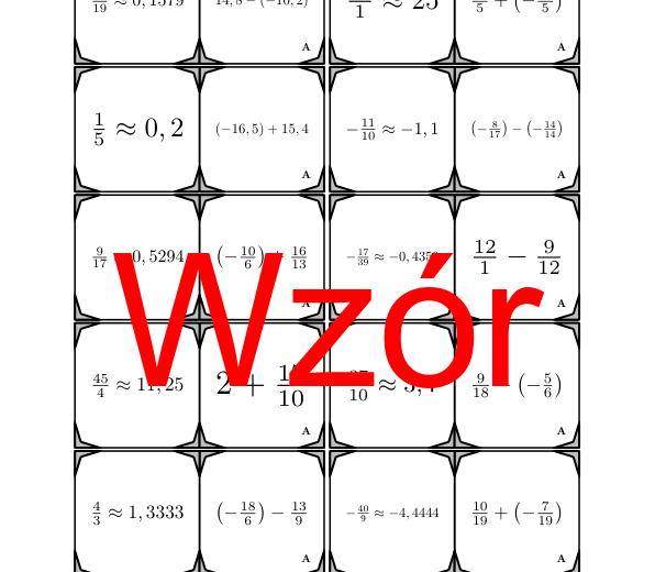 Domino - Dodawanie i odejmowanie liczb wymiernych | matematyka
