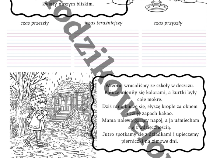 Czasy czasownika na cztery pory roku w zadaniach