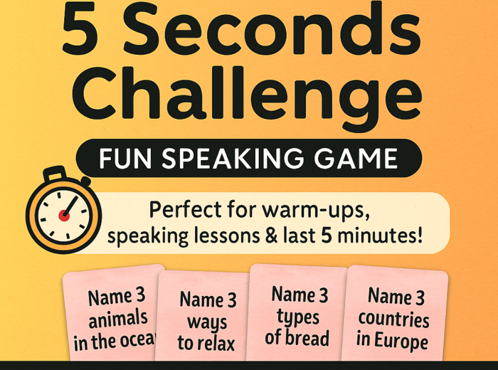 5 Sekund na odpowiedź! – 200 kart, które rozgadają Twoich uczniów! || SPEAKING GAME: Name 3 / 5 Seconds for ESL Lessons (A2 - C1)