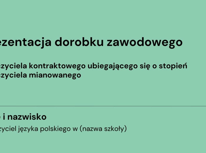 Prezentacja na mianowanie z komentarzem