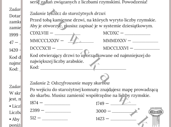 Przygoda z liczbami rzymskimi - Misja Cesarza