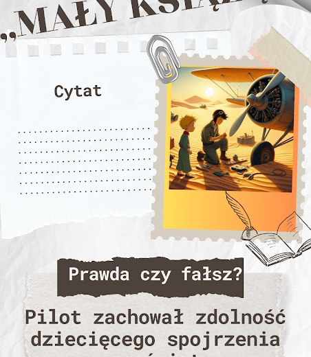 Prawda czy fałsz?-karty graficzne do lektury ,,Mały Książę"