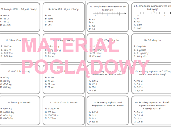 Gra dydaktyczna (a-z quiz) - ułamki dziesiętne kl.4-8