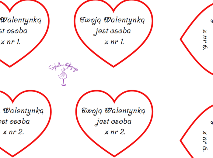 Walentynki - serduszka, znajdź swoją parę
