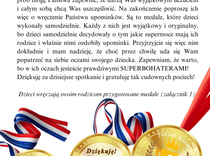 Mama i Tata- superbohaterowie; scenariusz przedstawienia dla grup przedszkolnych