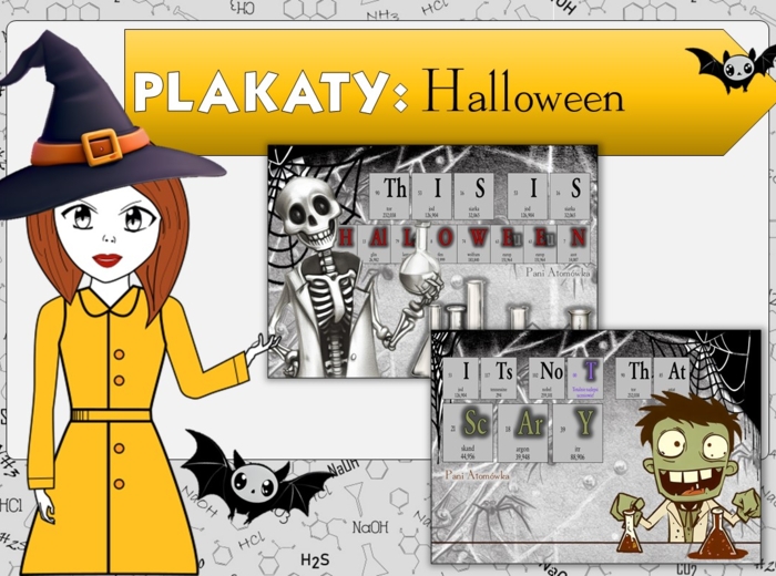 Chemia. Plakat. Szkolna gazetka ścienna. Halloween.