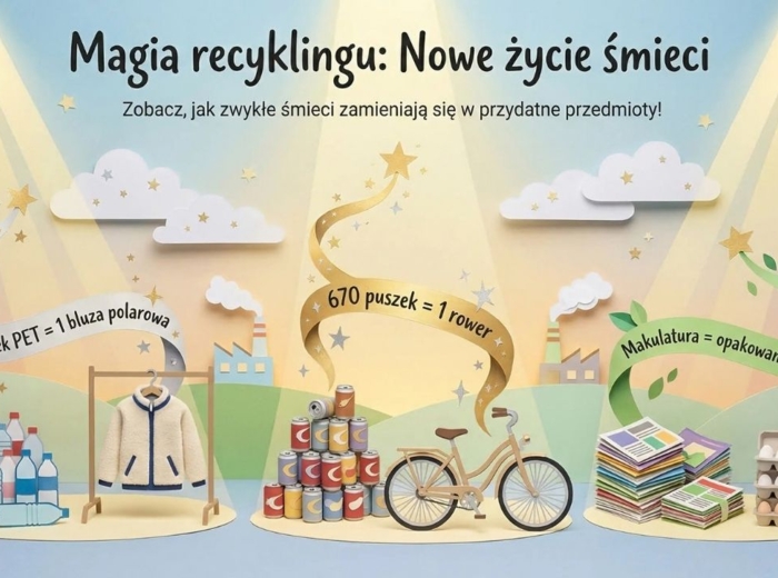 Recykling – segregacja odpadów i drugie życie śmieci (gazetka szkolna / prezentacja)