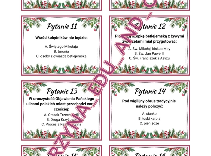 Quiz świąteczny
