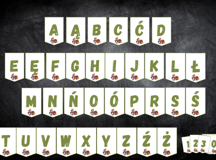 ALFABET ŚWIĄTECZNY ZIELONY