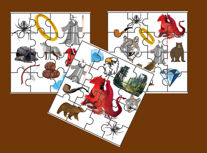"HOBBIT, CZYLI TAM I Z POWROTEM" – puzzle – ikonki