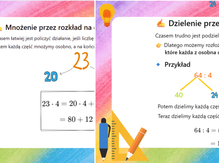 Mnożenie i dzielenie przez rozkład liczby na części
