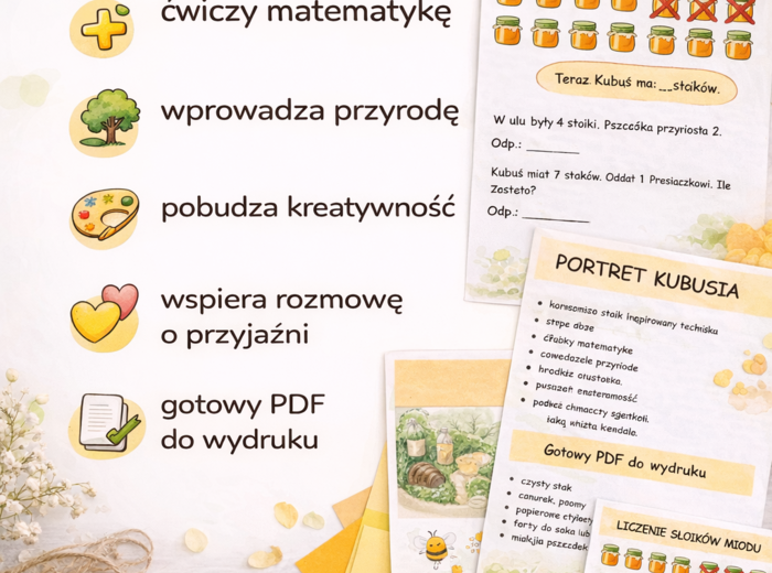 Kubuś Puchatek w Stumilowym Lesie – pakiet 20 kart pracy dla klas 1–3