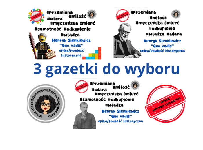 Misja MOTYWY LITERACKIE NA EGZAMIN ÓSMOKLASISTY - GAZETKA
