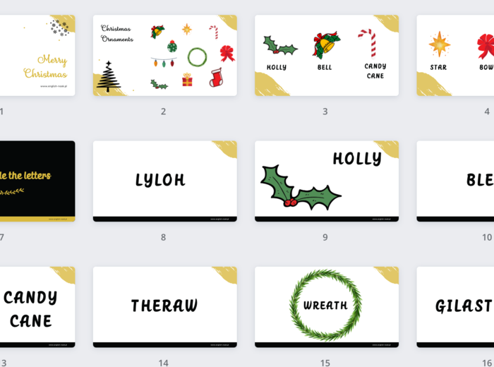 Merry Christmas - prezentacja świąteczna z ćwiczeniami online/offline dla klas 2 i 3