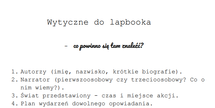 Wytyczne do lapbooka - Mikołajek