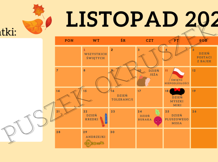 Kalendarz Świąt Nietypowych 22/23