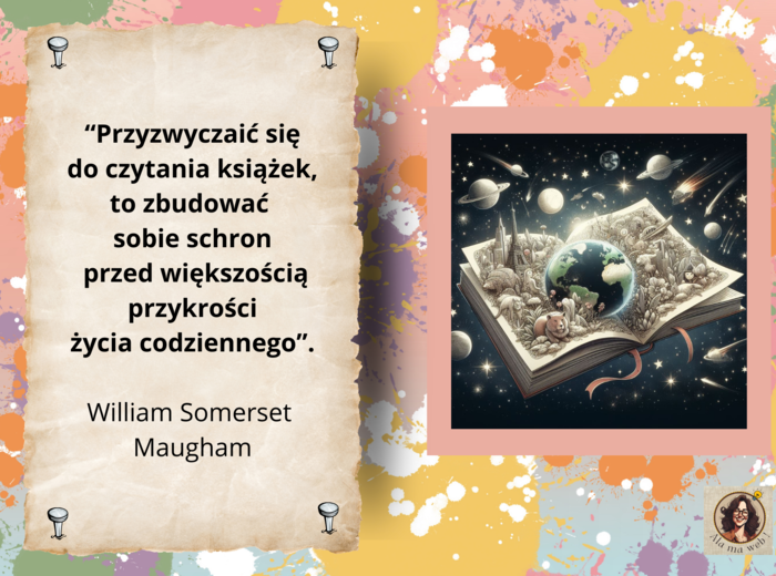 Gazetka "Dzień Książki" - cytaty o książkach i czytaniu.