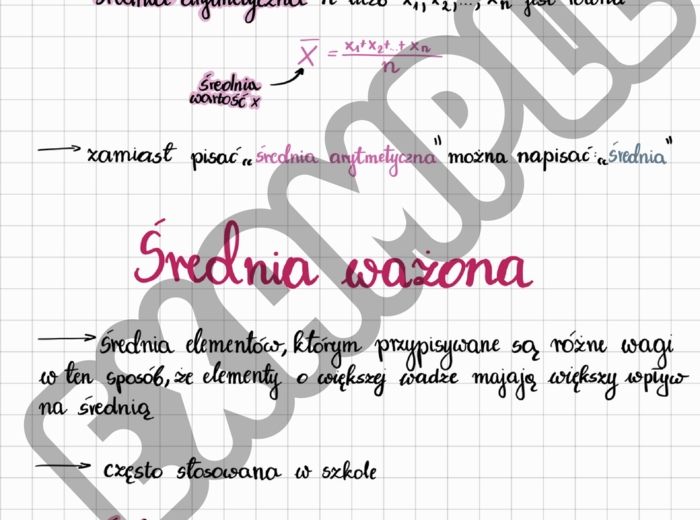 Notatki z Statystyki - Podstawa Programowa - 3 klasa liceum