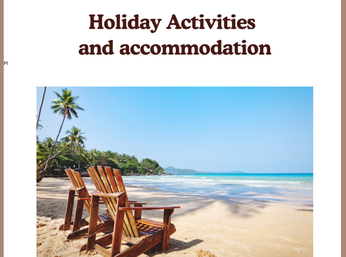 Brainy 7 Unit 3 - grammar and speaking practise - Karty Pracy - Holiday Activities and Accommodation