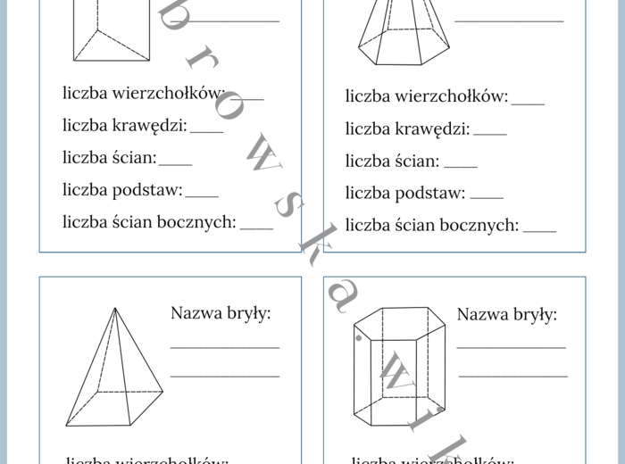 Bryły - ćwiczenia